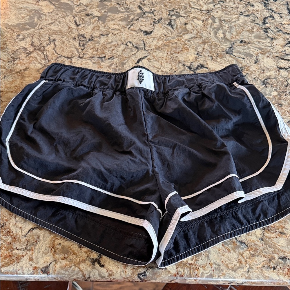FP Movement by Free People Black Athletic Shorts with White Piping